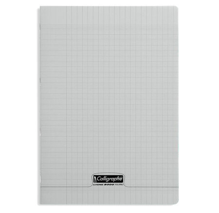 Cahier piqué POLYPRO 21x29,7 cm 96p séyès 90g Gris CALLIGRAPHE