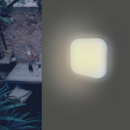 Applique led murale 20w blanche carré ip65 - blanc froid 6000k - 8000k - silamp