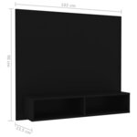 vidaXL Meuble TV mural Noir 102x23 5x90 cm Aggloméré