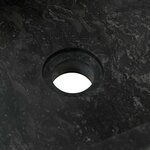 vidaXL Armoire de toilette Teck solide avec lavabo en marbre Noir