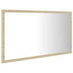 vidaXL Miroir LED de salle de bain Chêne sonoma 80x8 5x37 cm Acrylique