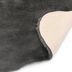 vidaXL Tapis 65 x 95 cm Fausse fourrure de lapin Gris foncé