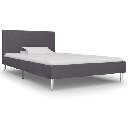 vidaXL Cadre de lit Gris Tissu 90 x 200 cm