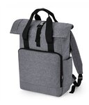 Sac à dos recyclé rolltop et poignées - BG118L - gris chiné marl