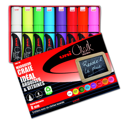 Marqueurs chalk (craie) conique moyenne Basic 8 pcs - Uni