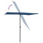 vidaXL Parasol d'extérieur avec mât en aluminium 2x1 5 m Bleu azuré