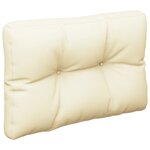 vidaXL Coussin de palette crème 60x40x12 cm tissu