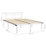 vidaXL Cadre de lit Blanc Métal 160x200 cm