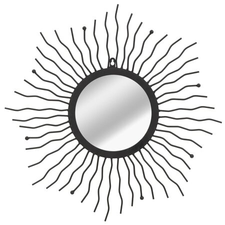 vidaXL Miroir mural de jardin Rayons de soleil 60 cm Noir