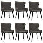 vidaXL Chaises à manger lot de 6 gris velours