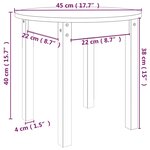 vidaXL Table basse Ø 45x40 cm Bois massif de pin