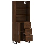 vidaXL Buffet haut Chêne marron 69 5x34x180 cm Bois d'ingénierie