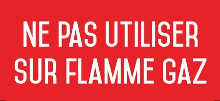 Autocollant vinyl - ne pas utiliser sur flamme gaz - l.200 x h.100 mm uttscheid