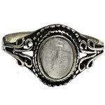 Bague ajustable en laiton et cristal de roche