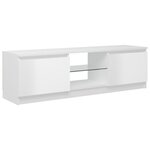 vidaXL Meuble TV avec lumières LED blanc brillant 120x30x35 5 cm