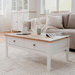 Finori Table basse Bergen 56A Blanc et chêne artisanal