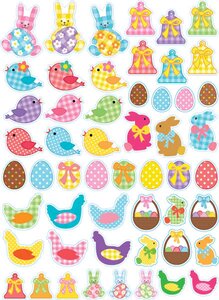 Gommettes Pâques de 1 à 3 5 cm 106 pièces