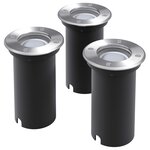 vidaXL Lampes au sol à LED d'extérieur 3 Pièces rond