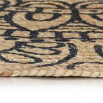 vidaXL Tapis fait à la main Jute avec imprimé bleu foncé 150 cm