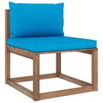 vidaXL Salon palette de jardin 7 Pièces et coussins Bois de pin imprégné