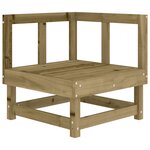 vidaXL Canapé d'angle avec coussins bois de pin imprégné