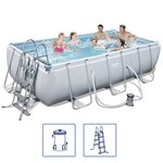 Bestway jeu de piscine rectangulaire power steel 404x201x100 cm 56441