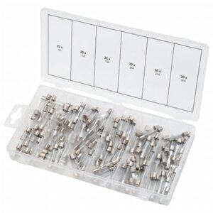 Ks tools assortiment de fusibles en verre 120 pièces 5-30a