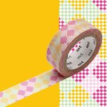 Masking Tape MT damier rose/jaune