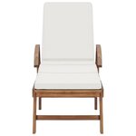vidaXL Chaises longues avec coussins 2 Pièces Bois de teck solide Crème