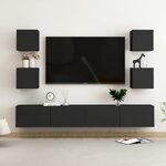 vidaXL Ensemble de meubles TV 6 Pièces Noir Aggloméré