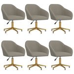 vidaXL Chaises pivotantes à manger lot de 6 gris clair velours