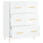 vidaXL Buffet Blanc brillant 69 5x34x90 cm Bois d'ingénierie