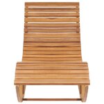 vidaXL Chaise longue à bascule avec coussin Bois de teck solide