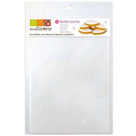12 feuilles azyme 21 x 29 cm pour calissons