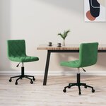 vidaXL Chaises pivotantes à manger lot de 2 Vert foncé Velours