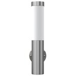2 appliques murales cylindriques en acier inoxydable