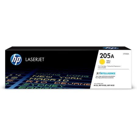 Hp 205a toner laserjet jaune authentique (cf532a) pour hp color laserjet pro m154/m180/m181