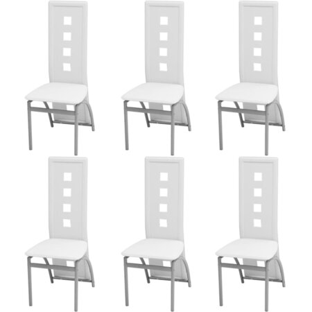 vidaXL Chaises à manger lot de 6 blanc similicuir