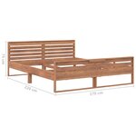 vidaXL Cadre de lit Bois de teck massif 160x200 cm