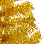 vidaXL Sapin de Noël artificiel avec support Doré 150 cm PET