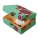 Boite à thé/tisane en bois 2 compartiments 14 5 x 11 H 7 cm