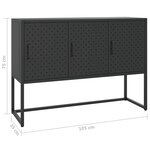 vidaXL Buffet Noir 105x35x75 cm Acier