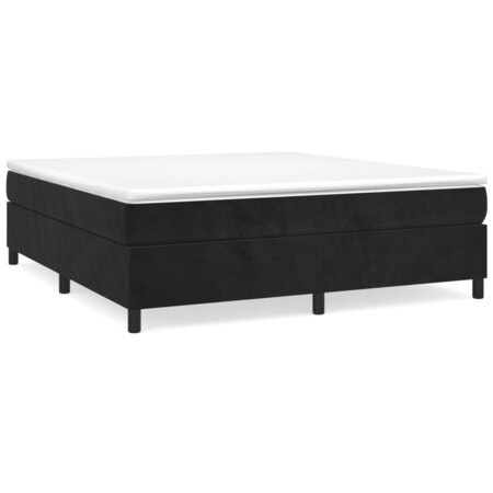 vidaXL Lit à sommier tapissier et matelas Noir 200x200 cm Velours