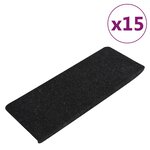 vidaXL Tapis d'escalier auto-adhésifs 15 Pièces 65x24 5x3 5 cm Anthracite