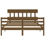 vidaXL Cadre de lit avec tête de lit marron miel 160x200cm bois massif