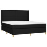 vidaXL Sommier tapissier avec matelas et LED Noir 180x200 cm Tissu