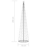 vidaXL Arbre de Noël cône 136 LED colorées décoration 70x240 cm