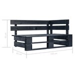 vidaXL Salon de jardin palette 4 Pièces et coussins pin imprégné de noir