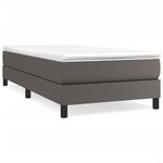 vidaXL Lit à sommier tapissier avec matelas Gris 90x200 cm Similicuir