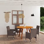 vidaXL Ensemble de salle à manger de jardin 5 Pièces Marron